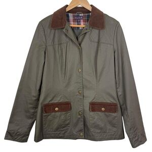 Long Tall Sally Waxed Field Coat Jacket Olive Green – Size 8 Tall, Barbour Style